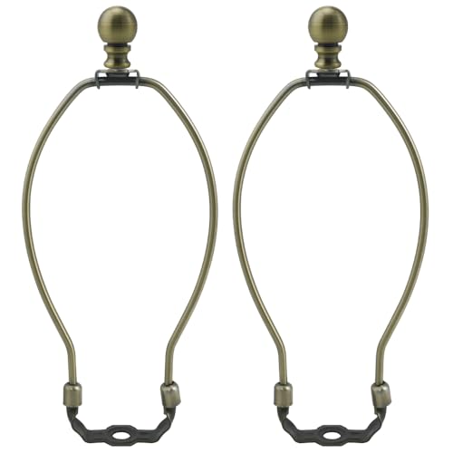 10 Inch Lamp Harp, Bronze 2 Set Lamp Harps and Finial, Metal Lamp Shade Harp Holder, DIY Detachable Lampshade Bracket Adapter Hardware, Replacement Table & Floor Light Accessories Repair - color: Bronze, size: 10inch Metal Finials