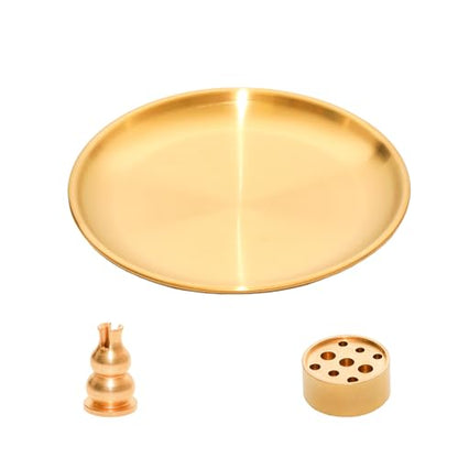 3 in 1 Incense Burner, 5.51 Inch Incense Holder Set - color: Gold, size: 3 in 1