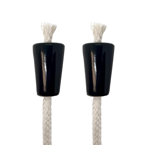 Oenophilia Oeno Afterglow Bottle Wicks, Glass Bottle Wick Holder, Use with Lamp Oil, Set of 2 (Black) - color: Black - Set of 2