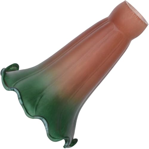 Bieye LS103S Lily Flower Blown Glass Lampshade (Amber Green, Opening I.D. 0.87" x O.D. 1") - color: Amber Green, size: Small I.D. 0.87" x O.D. 1"
