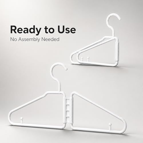 8 Pack Foldable Travel Hangers, White - color: White