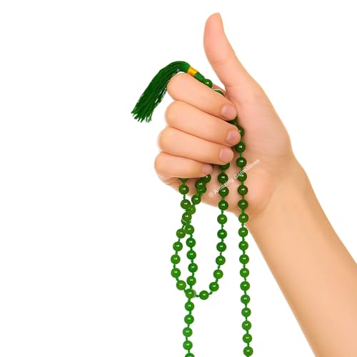 Amazing Gemstone Japa Mala 108 Prayer Beads Necklace and Wrist Mala Bracelet for Meditation - color: Green Aventurine, size: Hand Knotted