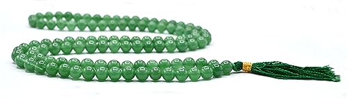 Amazing Gemstone Green Aventurine Mala Beads - 108 Prayer Beads for Meditation and Mindfulness Practice, Handcrafted Mala Beads with Natural Gemstones for Spiritual Healing and Relaxation (Plain) - color: Green Aventurine, style: Plain