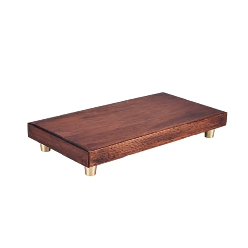 Imitation Walnut Wooden Pedestal Sculpture Buddha Display Base - size: 8.2'' X 3.9'' X 1.3''