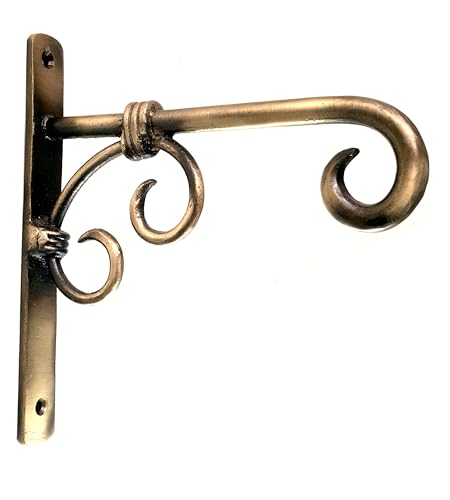 Two Moustaches Brass Wall Lantern Diya Hanger, Planter Hangers, Lanterns Wind Chimes Hanging Baskets Ornaments, Diya Hanger Brass, Pack of 1(6.5 x 1 x 7 Inches, Brown)
