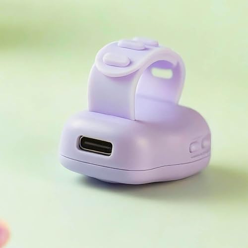 Rechargeable Silent Finger Counter 6 Channels Digital Tasbih Tally Clicker with LED for Prayer Knitting Sports Gift - color: Purple