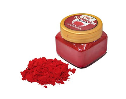 Indian Dark Red Pure Kumkum Powder (Sindoor, Kumkuma, Kum Kum) For Makeup, Pooja And Other Hindu Rituals (Dark Red, 1.77 Ounces)
