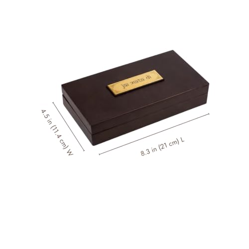 Servdharm Durga MATA Pocket Temple with Charan Paduka and Sacred Mantra | Sherawali MATA Pooja Box - Brown Gold 8.3"x4.5" for Wedding, Housewarming Gift and Home Temple