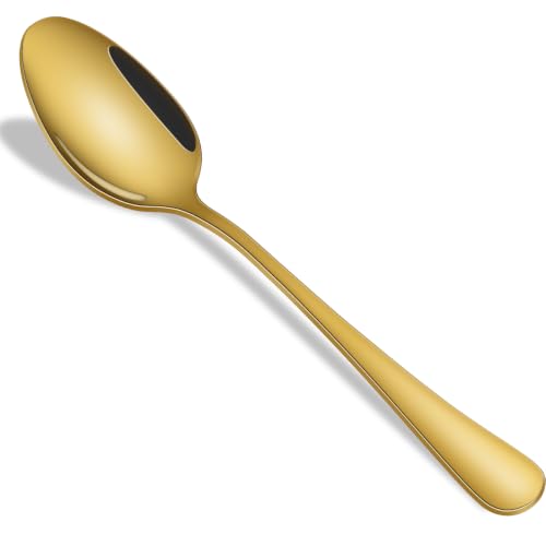 16-Piece 7.3 Inches Gold Soup Spoon,Gold Stainless Steel Dinner Spoons,Durable Tablespoons Set For Restaurant,Hotel,Silverware Spoons - size: 16-Piece(Gold)