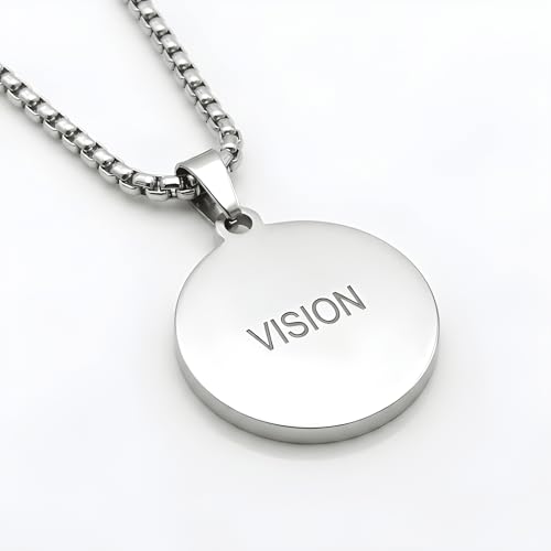 1" Stainless Steel Necklace Charms | Third Eye Vision | Peace Symbol | Finding Your Self | Yin & Yang | Moon Cat | Turtle Power | Flower of Life | | OM | Mystical Spiritual Protection, for Men & Women - style: Third Eye Vision