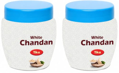 Safed Chandan Tika, White Sandalwood Paste for Pooja,Navratri Pooja, Diwali Pooja, Hawan Pooja Samgiri Pack of 2 pcs (40 gram each)