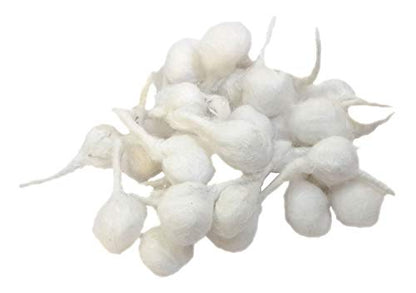 Khandekar Handicrafts Cotton Wool Oil Lamp Wicks, Round Diya Batti Oil Lamps Lanterns Candles, Puja Wicks, Pure Organic Batti, Religous Jyot Bati - White, Pack of 100