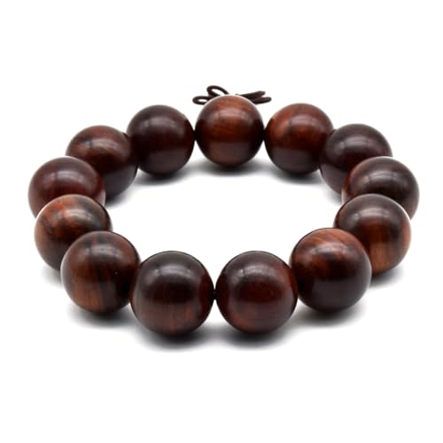 Zen Dear Unisex Natural Rosewood Prayer Beads Buddha Buddhist Prayer Meditation Mala Necklace Bracelet - style: 18mm 13 beads
