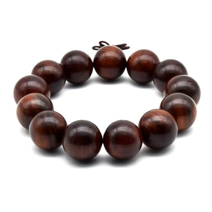 Zen Dear Unisex Natural Rosewood Prayer Beads Buddha Buddhist Prayer Meditation Mala Necklace Bracelet - style: 18mm 13 beads