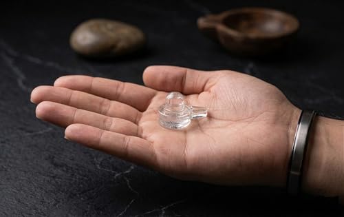 Crystal Shivling Statue Sculpture Natural Clear Quartz Gemstone Size 2 x 3 x 2 cm Approx - color: Crystal Shivling
