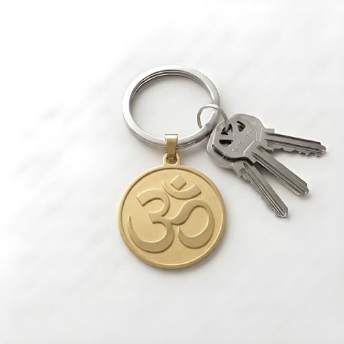 1" Stainless Steel Necklace Charms | Third Eye Vision | Peace Symbol | Finding Your Self | Yin & Yang | Moon Cat | Turtle Power | Flower of Life | | OM | Mystical Spiritual Protection, for Men & Women - style: OM Classic Gold