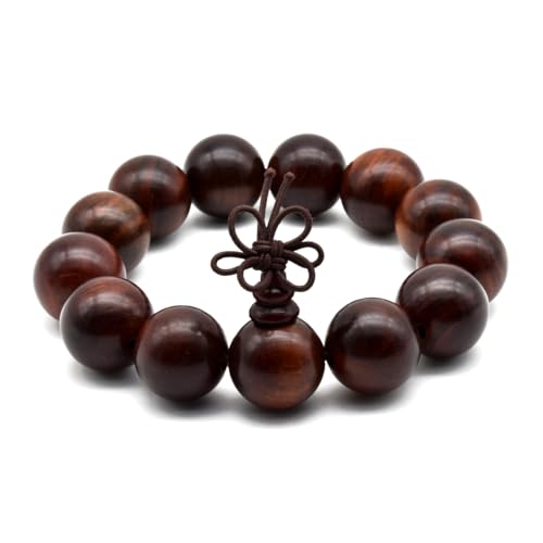 Zen Dear Unisex Natural Rosewood Prayer Beads Buddha Buddhist Prayer Meditation Mala Necklace Bracelet - style: 18mm 13 beads