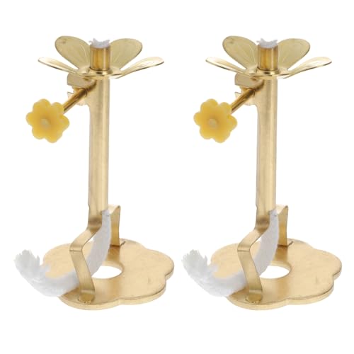 Ipetboom Butter Lamp Wick Holder Telescopic Oil Lamp Wick Holder with Stand Dimmable Lotus Shape Stand for Buddhist Supplies Home Decor Table Display 2.75 X 1.57 X 1.57 in 2 Pack - size: 7x4cm