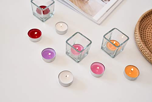 COCODOR Scented Tealight Candles/Tea Rose / 25 Pack / 4-5 Hour Extended Burn Time/Made in Italy, Cotton Wick, Scented Home Deco, Fragrance, Mother's Day - color: Tea Rose, size: Tealight 25P