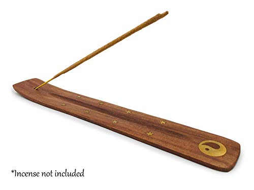 Bless-International Traditional-Handmade-Burner Wooden-Incense-Stick-Holder Ash-Catcher-Stand for-Aromatherapy-Meditation-Yoga (Incense Holder 10 inch(1 pcs)) - color: Wooden Strip 10 Inch, size: One Holder