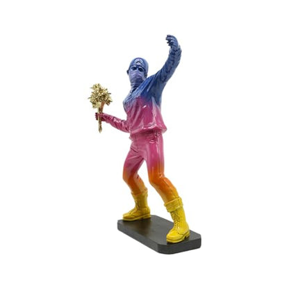 Banksy-Inspired Flower Thrower Sculpture