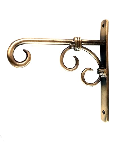 Two Moustaches Brass Wall Lantern Diya Hanger, Planter Hangers, Lanterns Wind Chimes Hanging Baskets Ornaments, Diya Hanger Brass, Pack of 1(6.5 x 1 x 7 Inches, Brown)