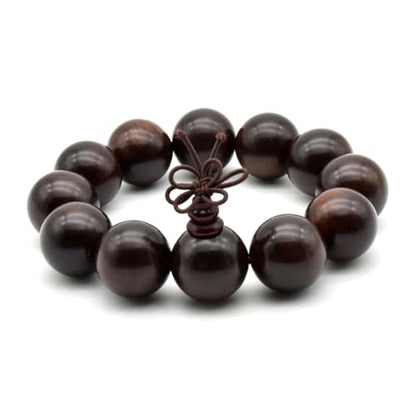Zen Dear Unisex Natural Rosewood Prayer Beads Buddha Buddhist Prayer Meditation Mala Necklace Bracelet - style: 20mm 12 beads