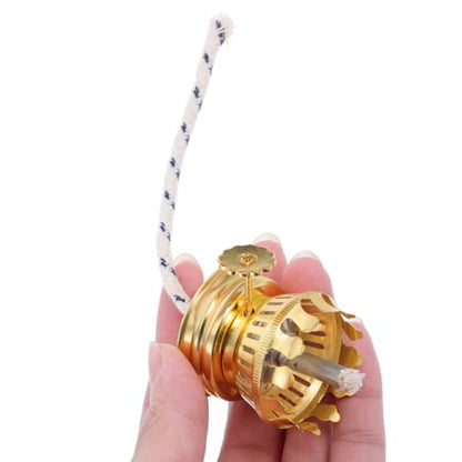 UKCOCO 2Pcs Oil Lamp Wick Replacement, Kerosene Lamp Accessories Brass Plated Burner with Reduction Collar Cotton Lamp Wick Base Chimney Decor