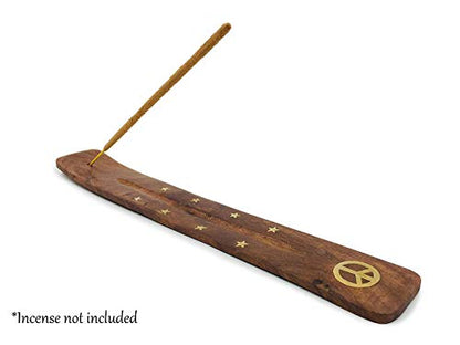 Bless-International Traditional-Handmade-Burner Wooden-Incense-Stick-Holder Ash-Catcher-Stand for-Aromatherapy-Meditation-Yoga (Incense Holder 10 inch(1 pcs)) - color: Wooden Strip 10 Inch, size: One Holder