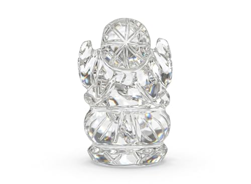 Ganesh Statue Natural Crystal Quartz Gemstone Ganesha Success and Good Luck Crystal Sculpture Pocket Size Ganesha Statue - color: Crystal Quartz Ganesh