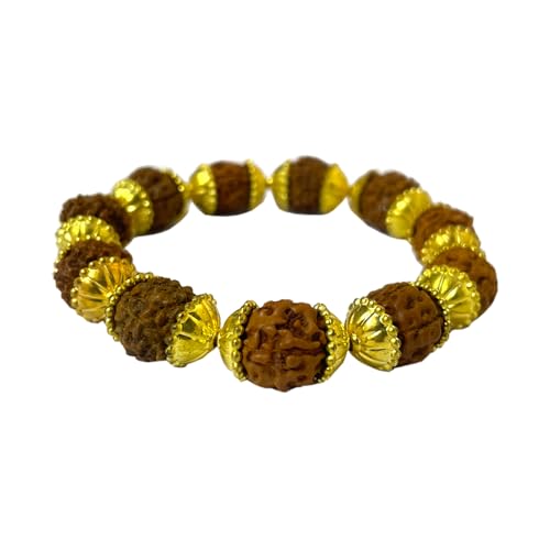 Handcrafted Natural Rudraksha Beads Bracelet for Men & Women Traditional Spiritual Wrist Mala for Meditation, Yoga Practice, Energy Healing, Positive Vibes & Daily Wear