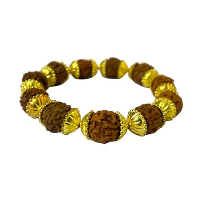 Handcrafted Natural Rudraksha Beads Bracelet for Men & Women Traditional Spiritual Wrist Mala for Meditation, Yoga Practice, Energy Healing, Positive Vibes & Daily Wear