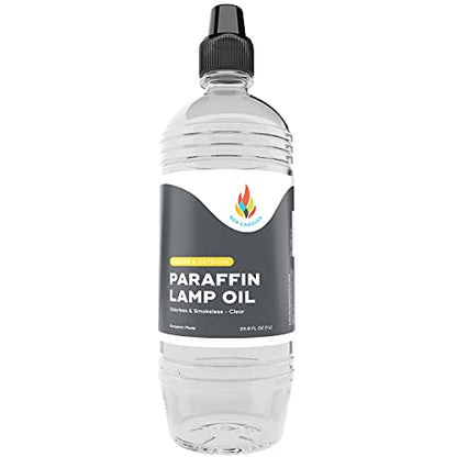 The Dreidel Company Liquid Paraffin Lamp Oil - 1 Liter - Smokeless, Odorless, Ultra Clean Burning Fuel for Indoor and Outdoor Use (Clear) (Single) - size: Single