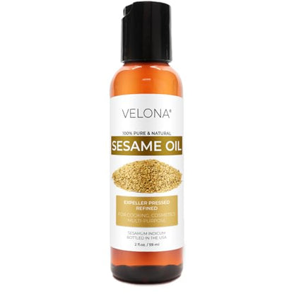 velona Sesame Seed Oil - 2 fl oz, Expeller Pressed, Refined - size: 2 Fl Oz (Pack of 1)
