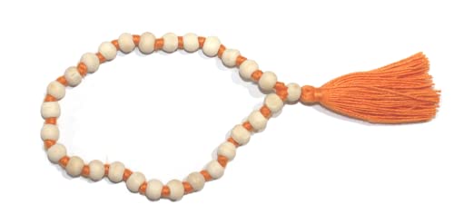 IS4A White Tulsi Beads Sumarni (Bracelet) 27+1 8mm Beads Mala Rosray