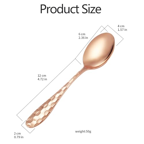 7" Pure Copper Spoon, 1 Count, Fashion Style, Flatware - Soup Spoons, 1 Piece, Copper Material