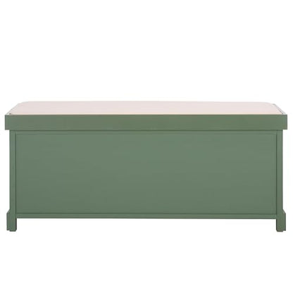 SAFAVIEH Furniture - Lonan Storage Bench - Dusty Green - Solid Wood - Farmhouse Lift-Top Design - Ideal for Entryway, Living Room, Hallway, 18" Seat Height (AMH5733J) - color: Dusty Green