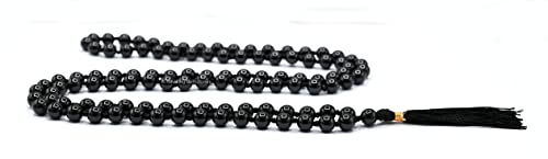 Amazing Gemstone Black Tourmaline Mala Beads - 108 Prayer Beads for Meditation and Mindfulness Practice, Handcrafted Mala Beads with Natural Gemstones for Spiritual Healing and Relaxation (Knotted) - color: Black Tourmaline, style: Knotted
