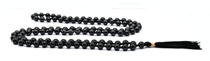 Amazing Gemstone Black Tourmaline Mala Beads - 108 Prayer Beads for Meditation and Mindfulness Practice, Handcrafted Mala Beads with Natural Gemstones for Spiritual Healing and Relaxation (Knotted) - color: Black Tourmaline, style: Knotted