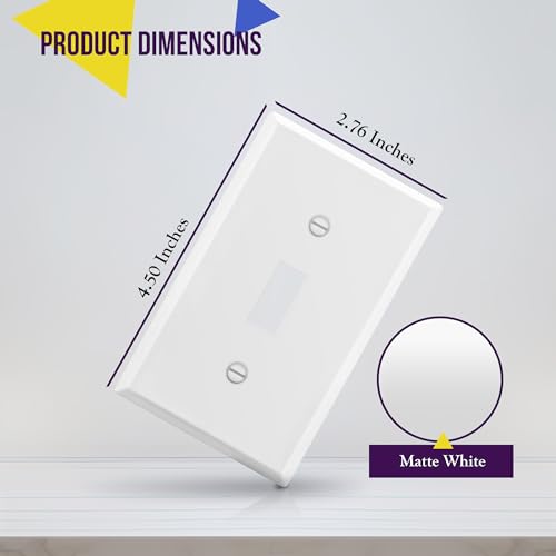 ENERLITES Toggle Light Switch Metal Wall Plate, 1-Gang, White Gloss - color: White Gloss, size: Standard Size