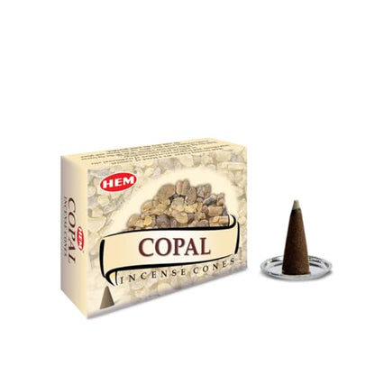 HEM Copal Incense Cones – Pack of 120 Cones (10 Boxes) – Natural Long-Lasting Aroma for Aromatherapy, Cleansing, Stress Relief & Home Fragrance