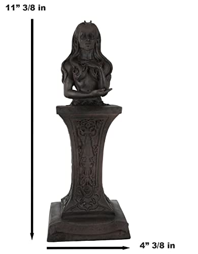 Ebros Neopaganism Wiccan Primary Deity Statue Featuring The Feminine Crescent Moon Triple Goddess Busts On Pedestal Figurine Wicca Home Decor(Feminine Crescent Crowned Celestial Moon Triple Goddess) - color: Feminine Crescent Crowned Celestial Moon Triple