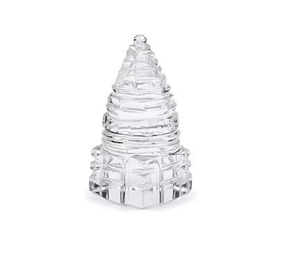 Natural Crystal Clear Quartz Shree Yantra Size 1.5 x 1.5 x 3.5 cm Approx Handcrafted Small Sculpture Statue - color: Crystal Quartz Shree Yantra
