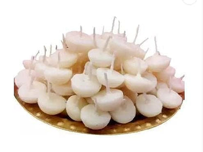 Pure Ghee Diya Wicks | Upto 60 MIn Burning Time | for puja Housewarming Diwali Celebrations Party | Festival Lights Birthday Decorations | Jasmine Mogra Chandan Rose | (Jasmine, 10)