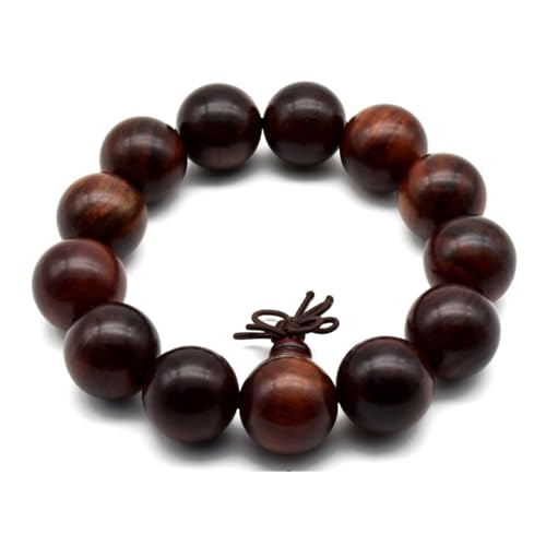 Zen Dear Unisex Natural Rosewood Prayer Beads Buddha Buddhist Prayer Meditation Mala Necklace Bracelet - style: 18mm 13 beads