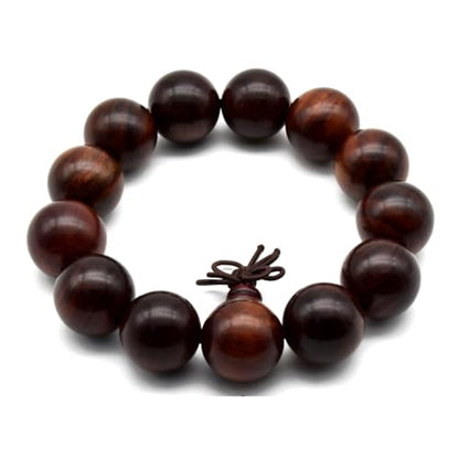 Zen Dear Unisex Natural Rosewood Prayer Beads Buddha Buddhist Prayer Meditation Mala Necklace Bracelet - style: 18mm 13 beads