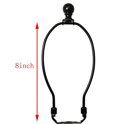 8 Inch Lamp Harp Holder with 1-1/2 Inch Lamp Finial Oil Rubbed Black Steel Ball Knob Lamp Shade Finial for Table and Floor Lamps, Black - size: 8 Inch