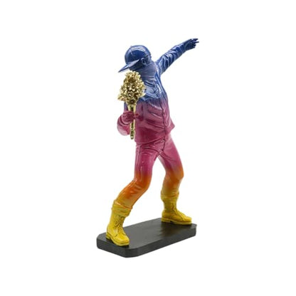 Banksy-Inspired Flower Thrower Sculpture