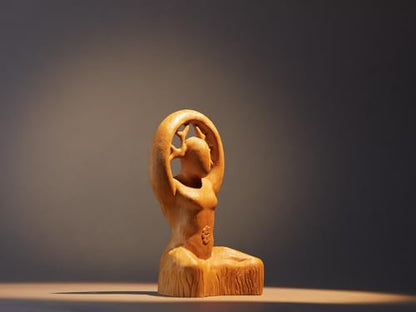 Horned God & Spiral Goddess Statue - Triple Goddess Figurine, Hecate, Cernunnos, Pan, Gaelic, Wicca Pagan Witchcraft Altar Decor, Unique Home Art (Horned God)