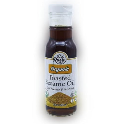 De La Rosa Organic Toasted Sesame Oil, Cold Pressed (8 fl .oz) - size: 8 Fl Oz (Pack of 1)